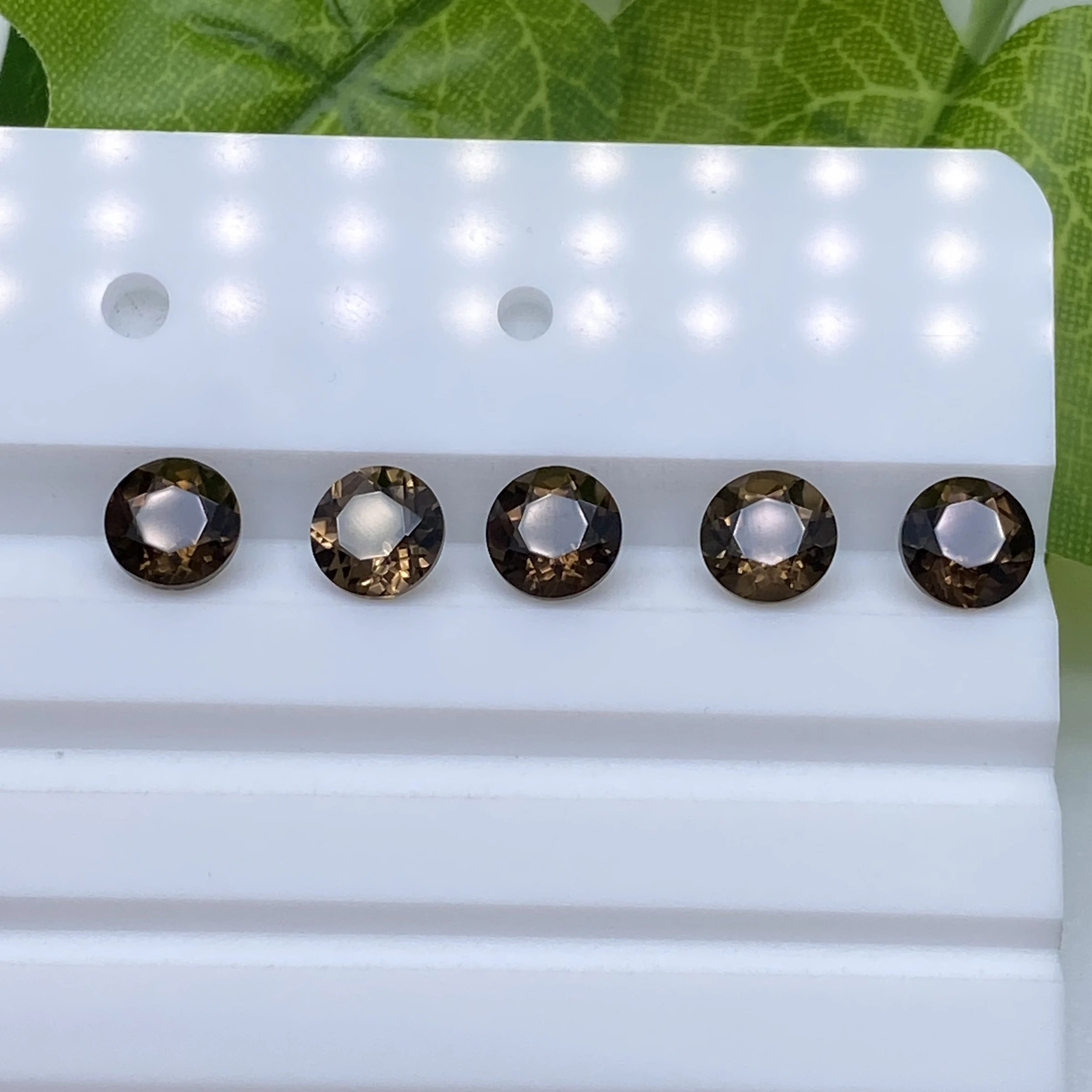 Round Shape 1.0mm~14.0mm Good Quality Faceted  Natural  Gemstones Smoky Quartz for Jewelry Setting Natural  Smoky Quartz