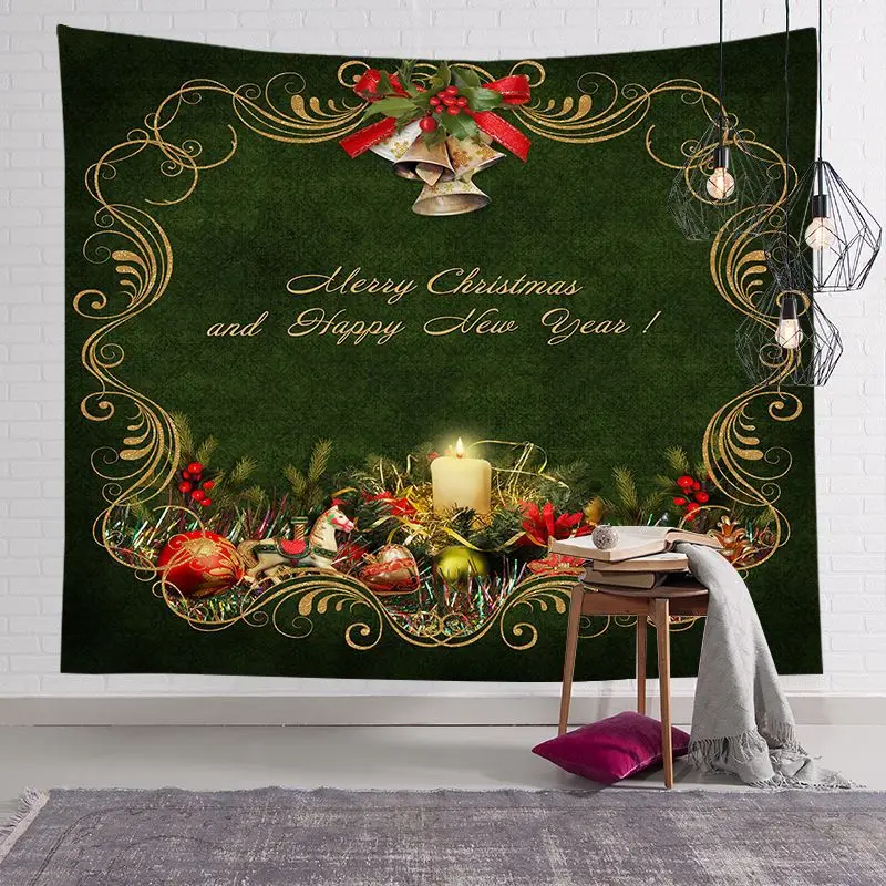 Christmas tapestry for home decorations Christmas banner Wall Hanging Xmas Tapestry Warm Christmas Wall Art for Bedroom Decor