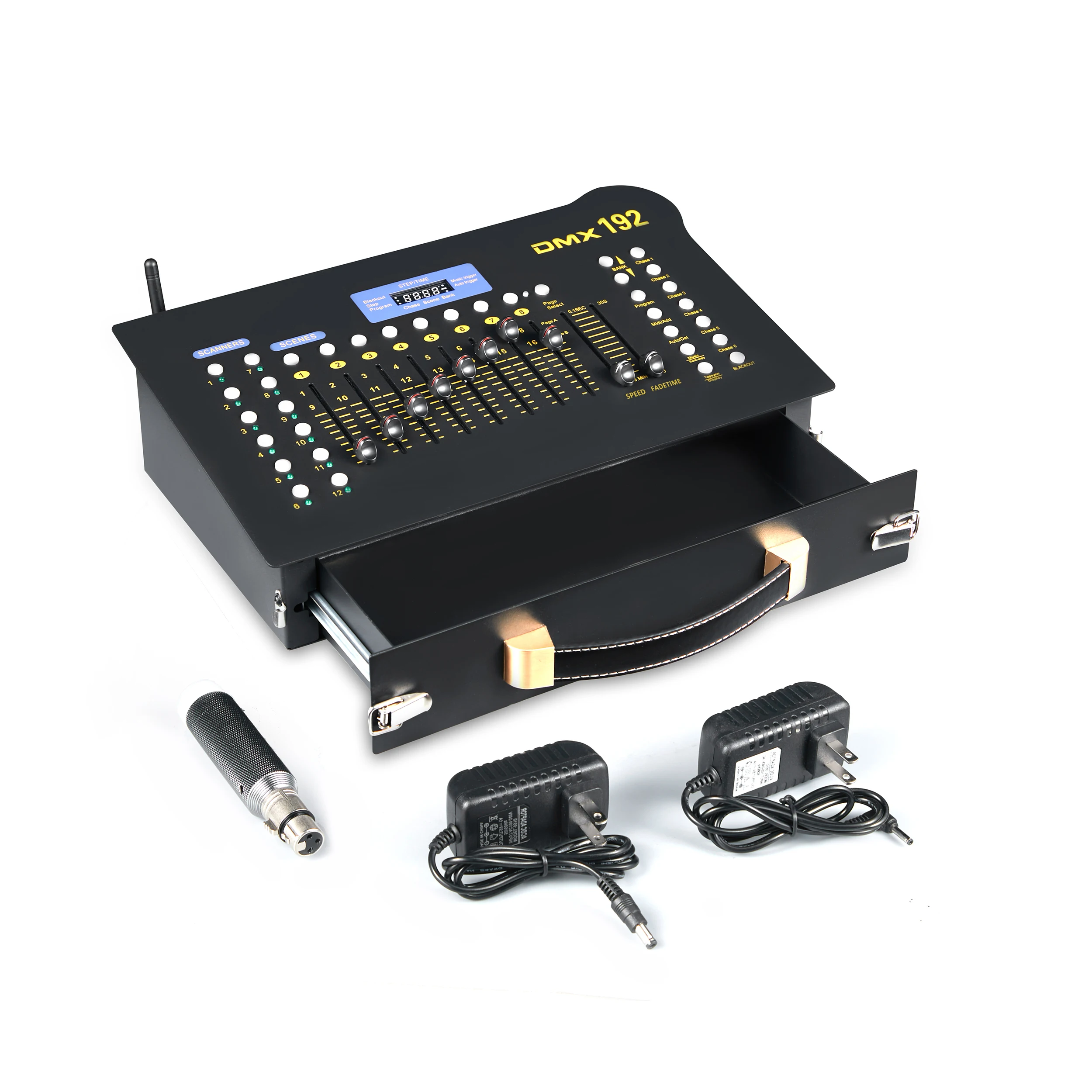 Portable chargeable 2.4G DMX192 Wireless Controller with receiver of stage light controller