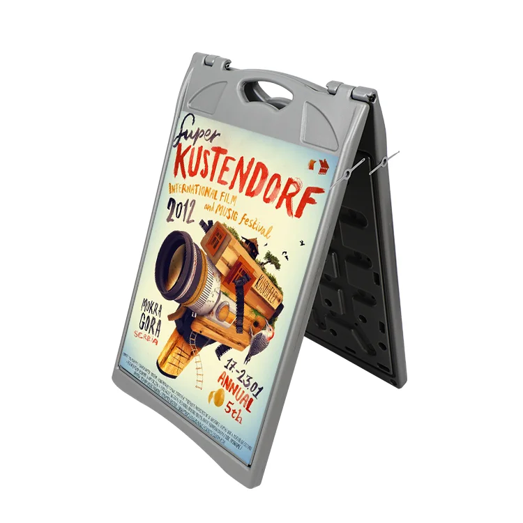 Custom wind resistant pavement sandwich plastic sidewalk sign a frame board