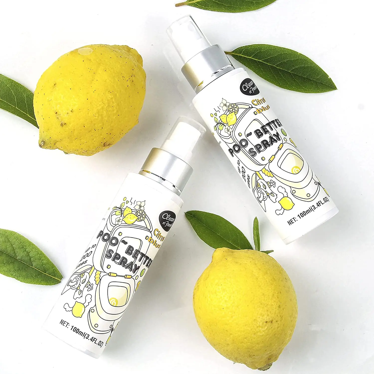 100% Natural Plant Essential Oil Lemon Fragrance Before You Go Toilet Spray