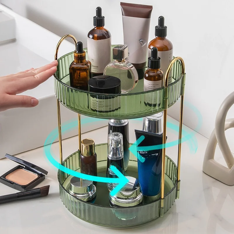 Bathroom Countertop Organizer Spinning Perfume organizer 3 tier 360° Rotating Makeup storage Organizer rack