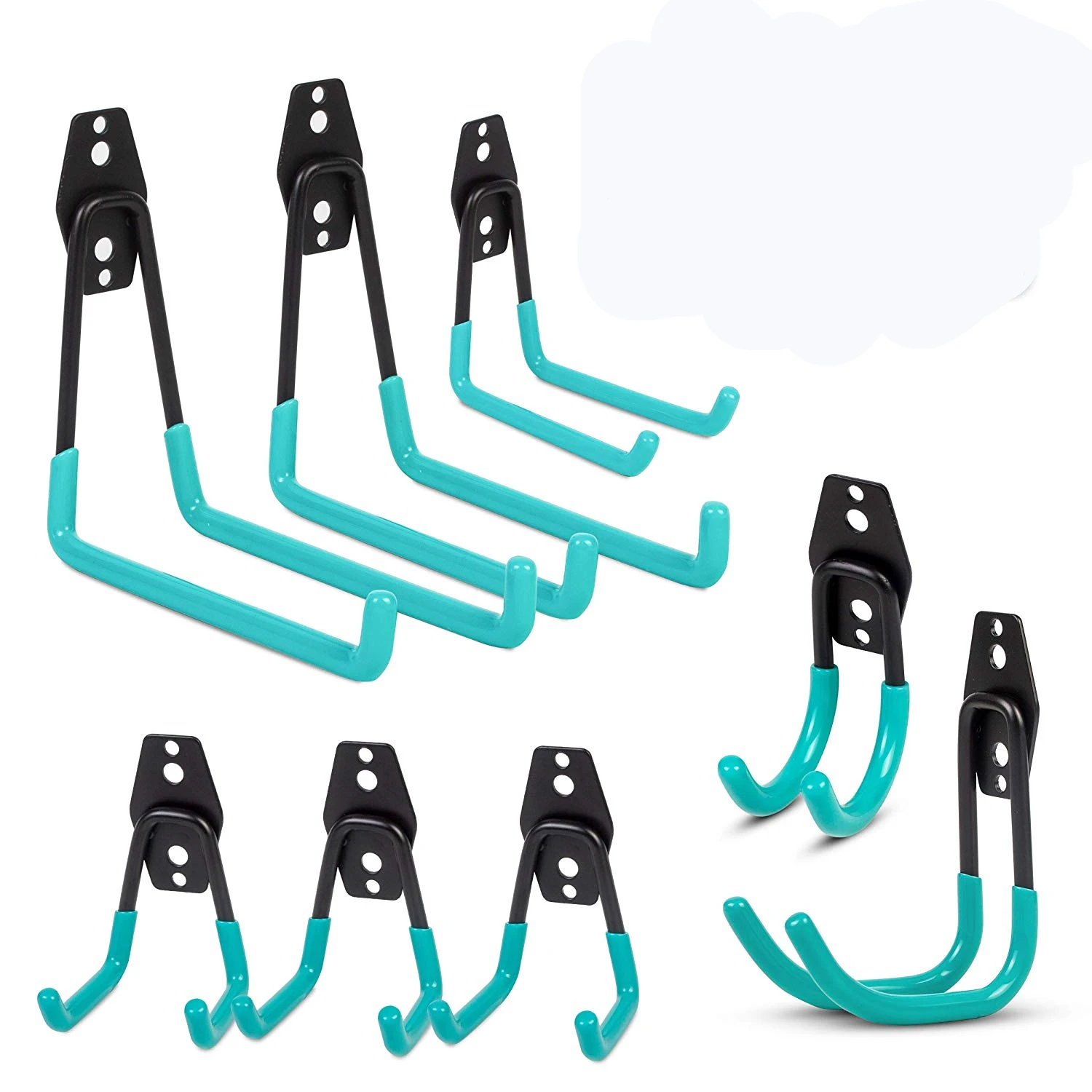 Garage Wall Steel Garage Storage Utility Double Hooks Heavy Duty Wall Mount Hanging Metal Wall Hooks