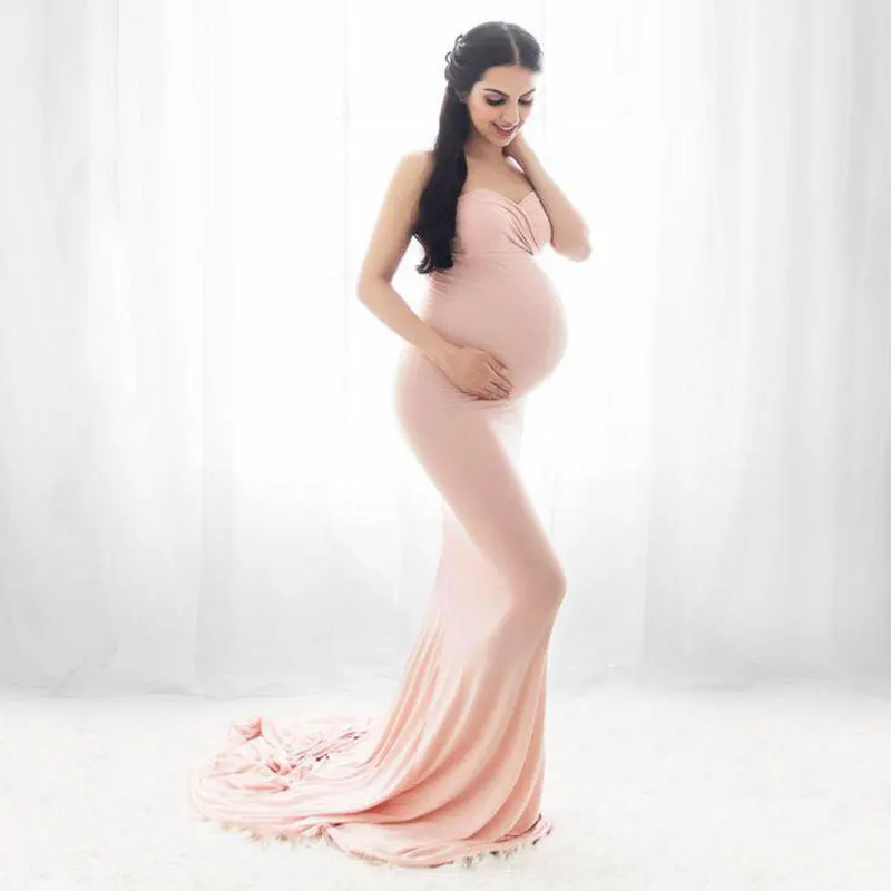 
Summer Elegant Maternity Dresses For Photo Shoot Pregnant Women Shoulderless Pregnancy Dress Photography Maternity Dress 