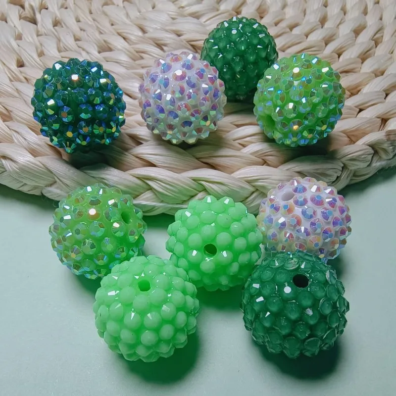 Colorful Acrylic Resin Beads Rhinestone Beaded Ball for Pen Jewelry Necklace Bracelet DIY Making Ornaments