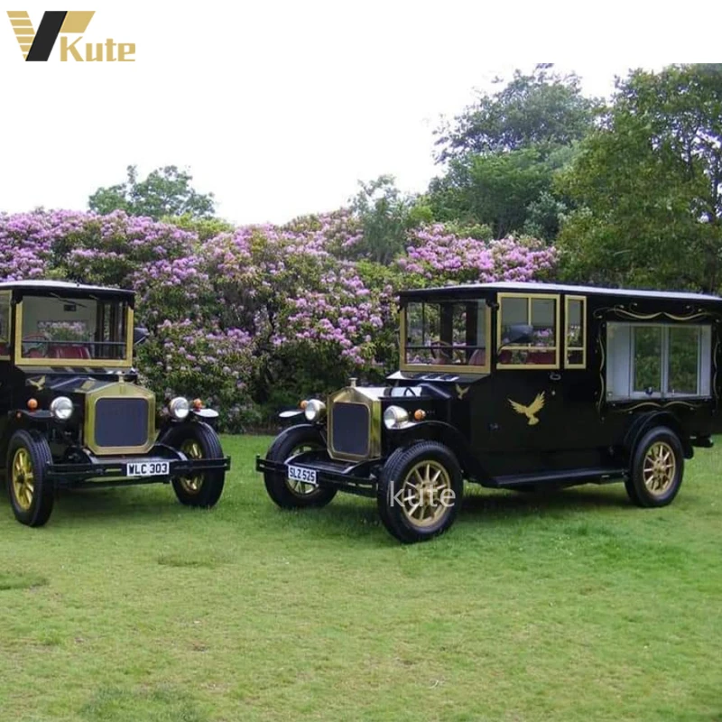 Long-distance travel 5KW motor vintage hearse car/retro coffin transport car/mortuary van for funeral events