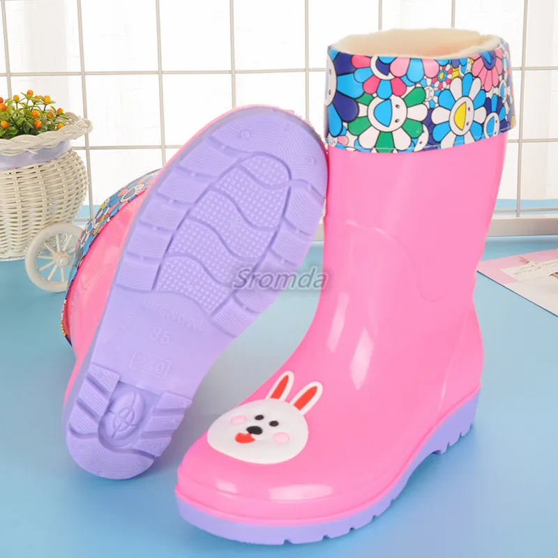 High Quality Lovely Children Rainshoes PVC Rain Boots Plastic Waterproof Rainboots