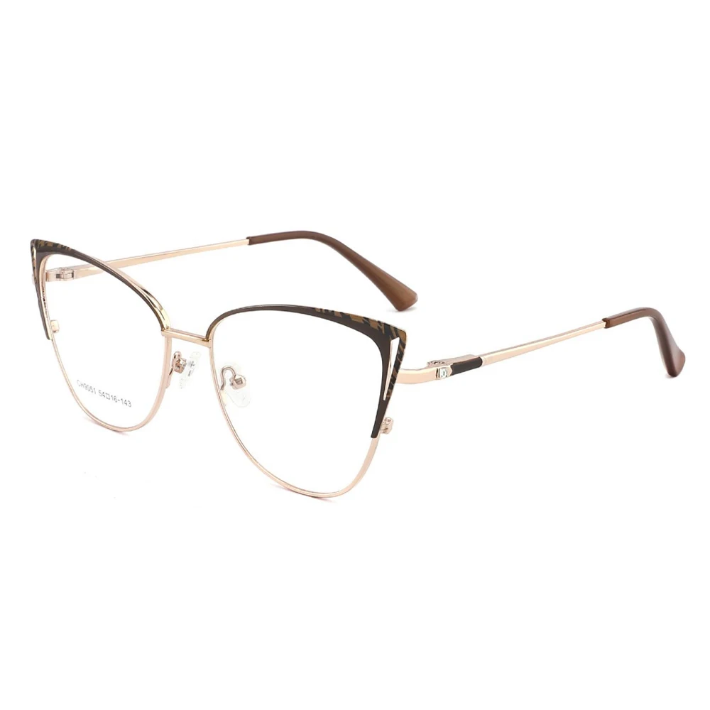 Wholesale Metal Glasses Frames Fashion Cat Eye Eyeglasses Optical Frames