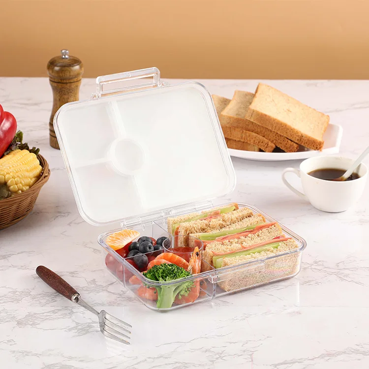 Aohea Customized Silicone Lid Bento Lunch Box Tiffin 4 Containers Bento Box