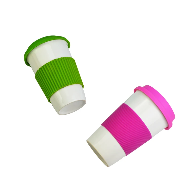 mugs with logo custom printed 11oz coffee ceramic mugs ceramic cup with your company logo silicome lid and sleve