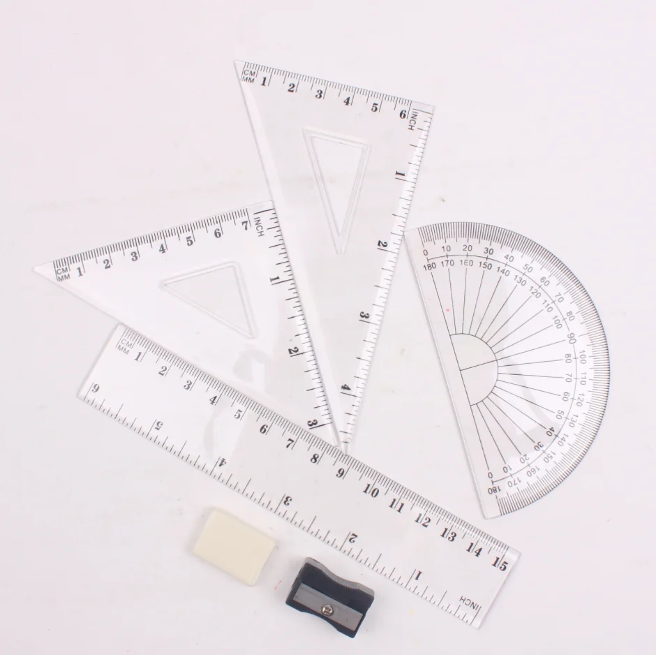 Math Geometry Kit Set Multi Functional Drawing Compasses 7PCS Set School Students Safety Metal Compass Set