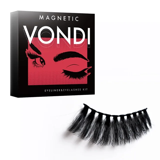 VONDI wholesale 3D eyelash Mink 3 Pairs  8D with twe Magnetic Eyelashes reusable 3d natural thick fake eyelashes