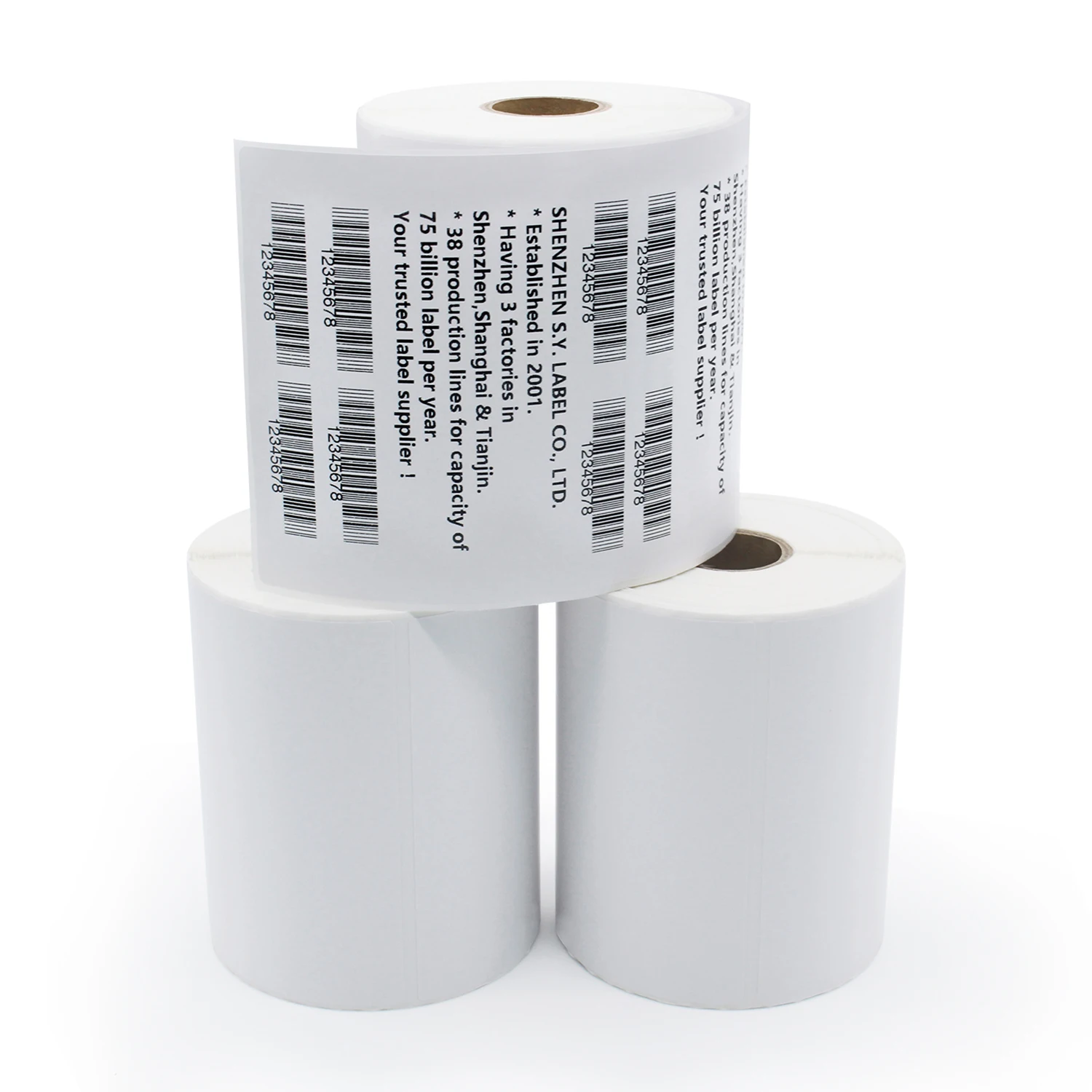Custom 4*6 Direct Thermal Packing Label 4x6 Self Adhesive Barcode Shipping Stickers Roll Printer Label