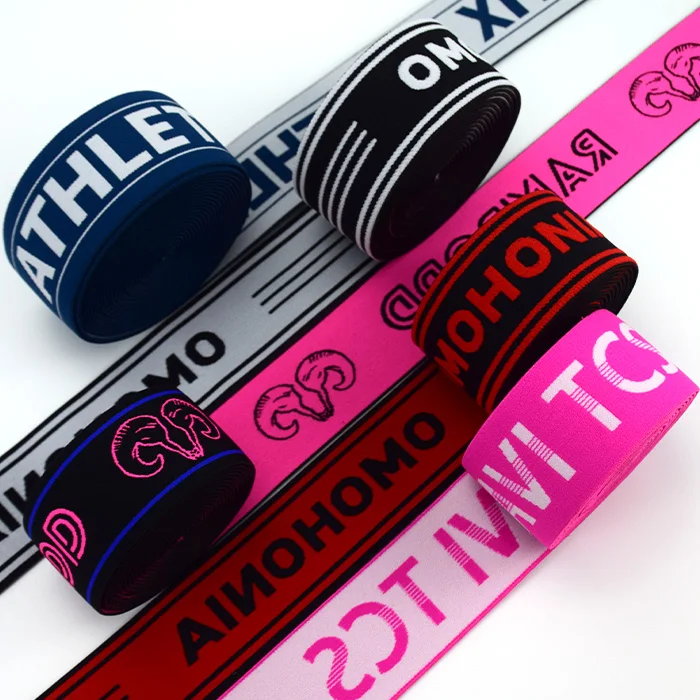 Low MOQ  Custom Logo jacquard elastic band for For men Underwear Boxer Shorts Waistband Belt