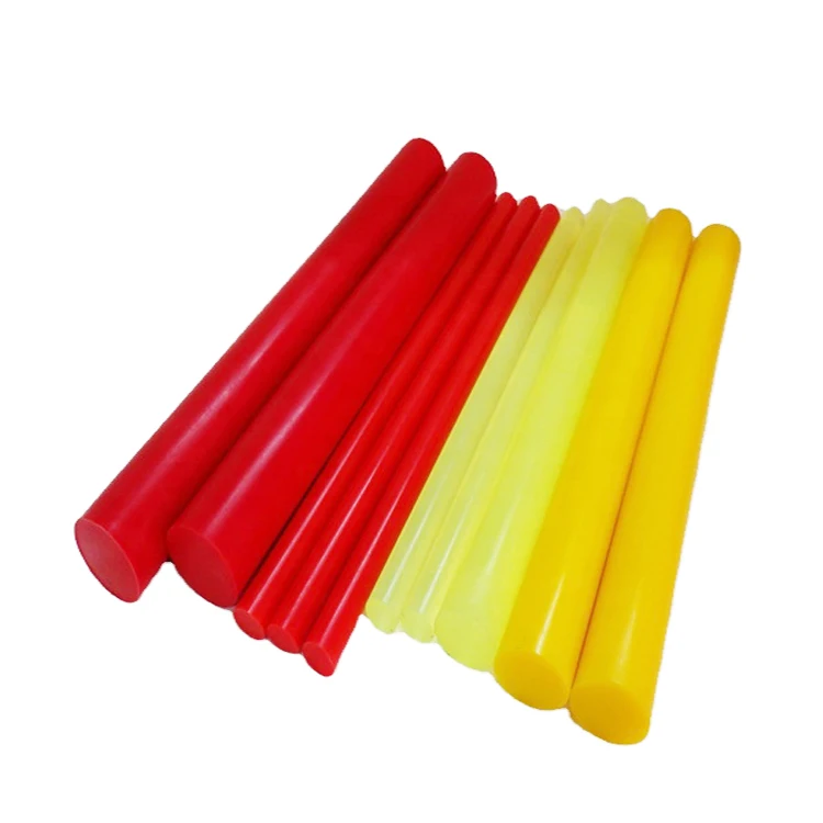 Direct supplier 45 to 98A hardness 8mm to 300mm red yellow black white polyurethane PU rubber rod urethane round rod stock