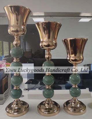 HJ210602-1 элегантные Бестселлер золото высокий, украшенные цветами и металлическими деталями Свадебные украшения для события украшения