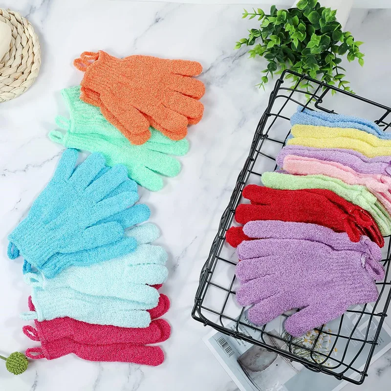 Wholesale Dead Skin Remove Body Scrub Massager Exfoliating Natural Nylon Shower Bath Gloves