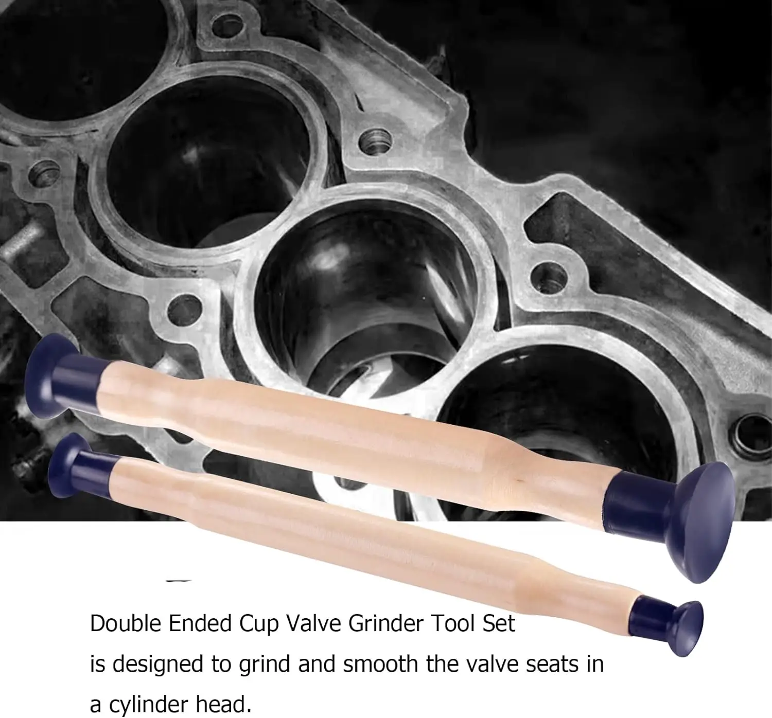 2pcs Valve Lapper Tool Set for Vehicle Oil Systems Maintenance and Repair Double Ended Valve Hand Lapping Grinding Sucker Kit