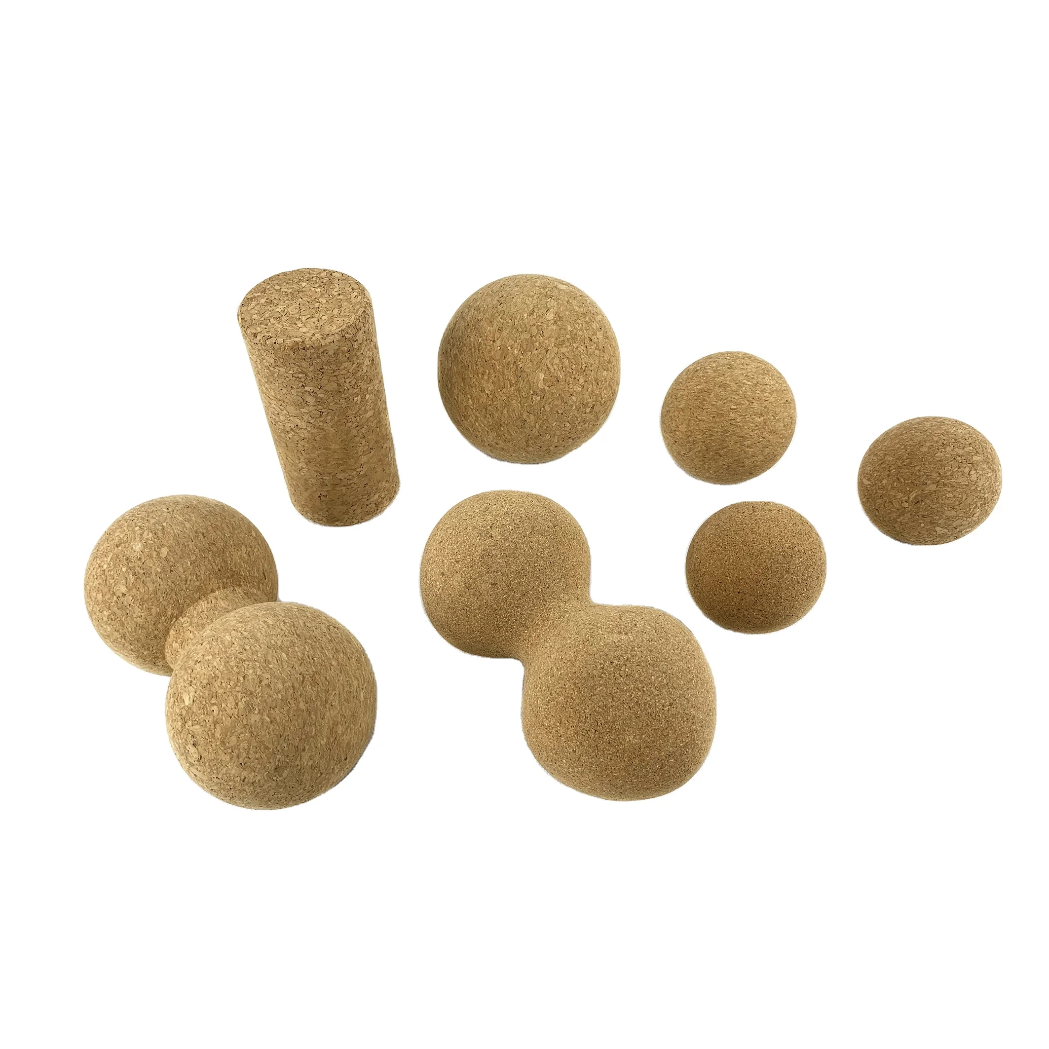 100% Natural back leg foot massage cork fitness set Cork Fascia balls, Duoball, Fascia Ball  Roller
