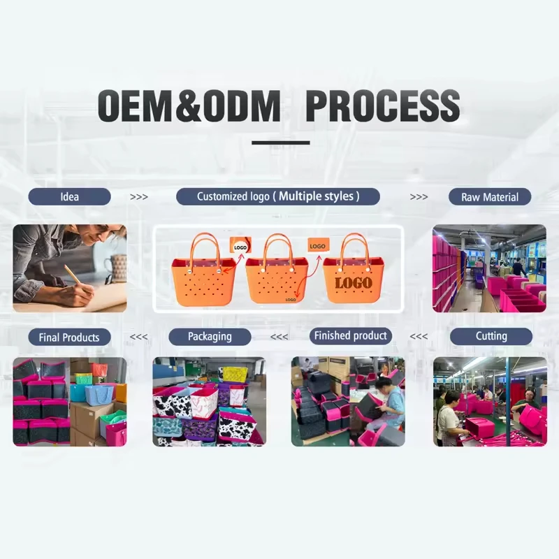 New Design Portable Summer Waterproof EVA Beach Bitty  Bag Rubber Beach Handbags Silicone Small Baby Bag