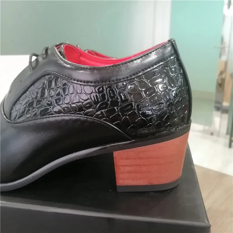 2023 New Styles Luxury Big Size 46 Formal Walking Wedding Office Casual Leather High Heel Dress Shoes for Men