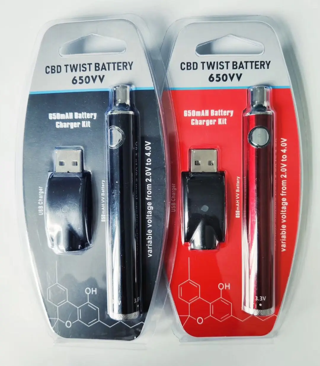 
Private label twist slim pen variable voltage 650mah cbd vapes pen 510 thread battery with micro usb 