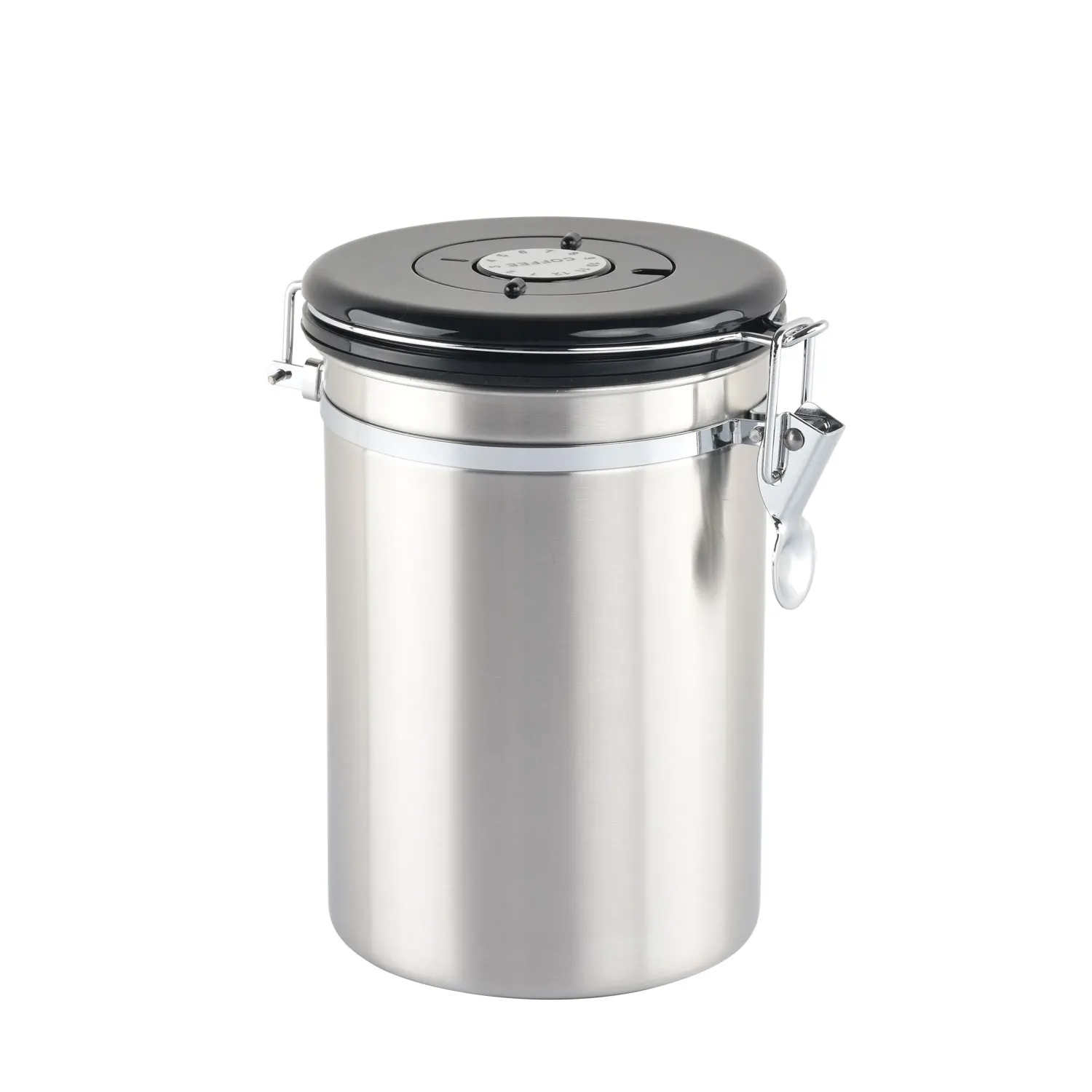 Stainless Steel 304 1.5L 1.8L Silver Color Household Coffee Beans Dispenser Storage Tank