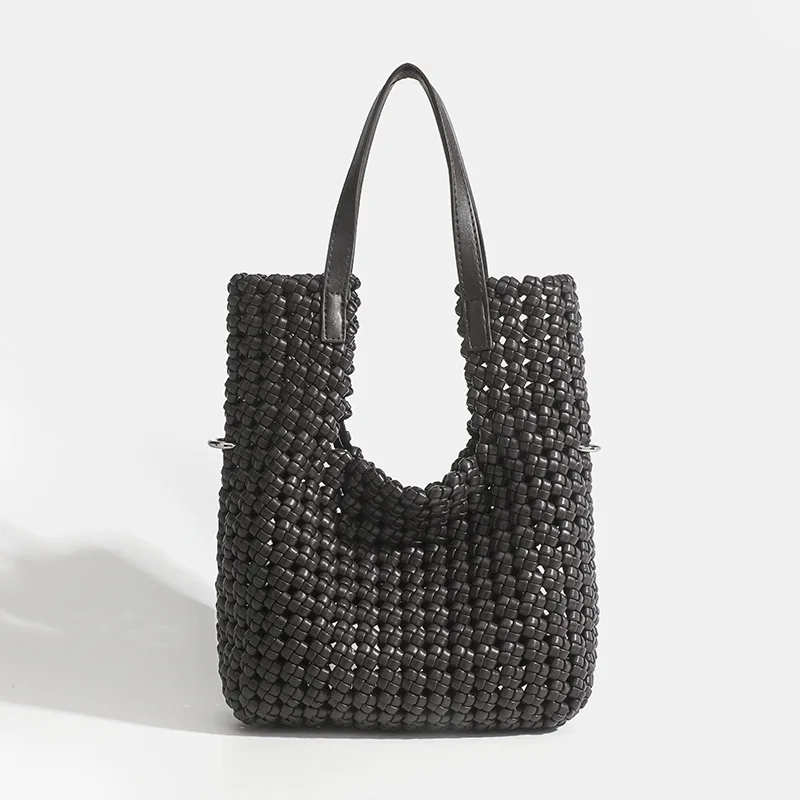2024 Customize New Style Beach Bag Nylon Woven Tote Bag Hand Make Weave Bag Handmade Nylon Tote