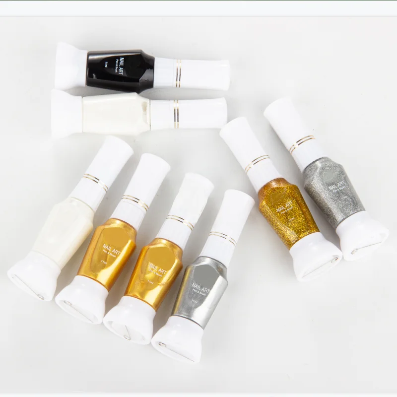 makeup cosmetic cheap price private label 2 in 1 ail polish and nail art pen