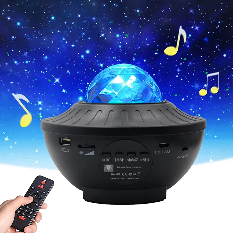 Высококачественный недорогой музыкальный плеер проектор «Аврора-звезда» умный RGB Звездный сценический диджейский светильник светодиодный ночник
