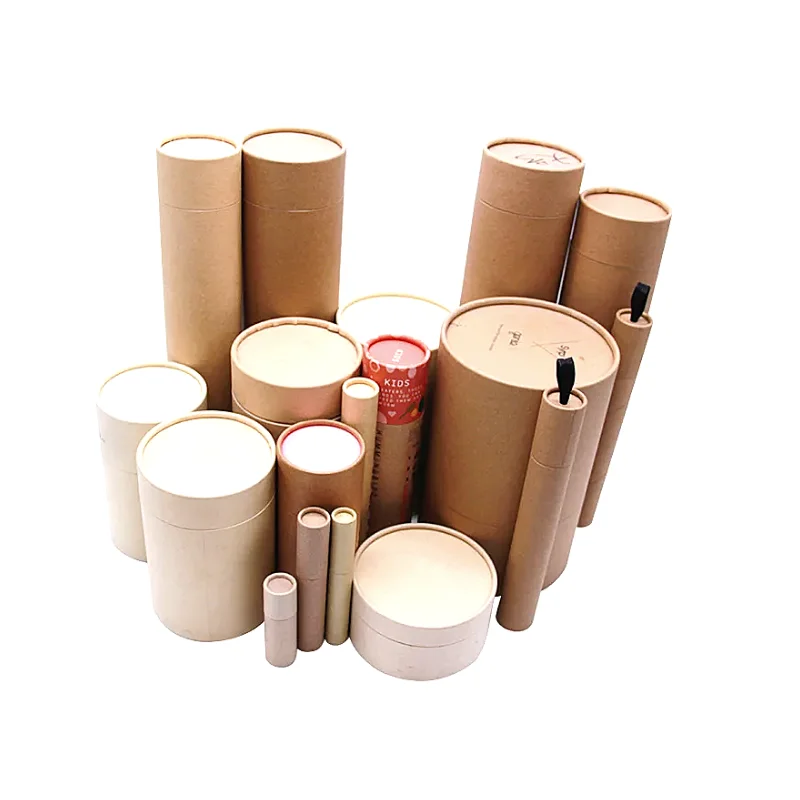 Custom Biodegradable Black Printing Matt Long Shipping Mailing Kraft Paper Tube Packaging For Poster