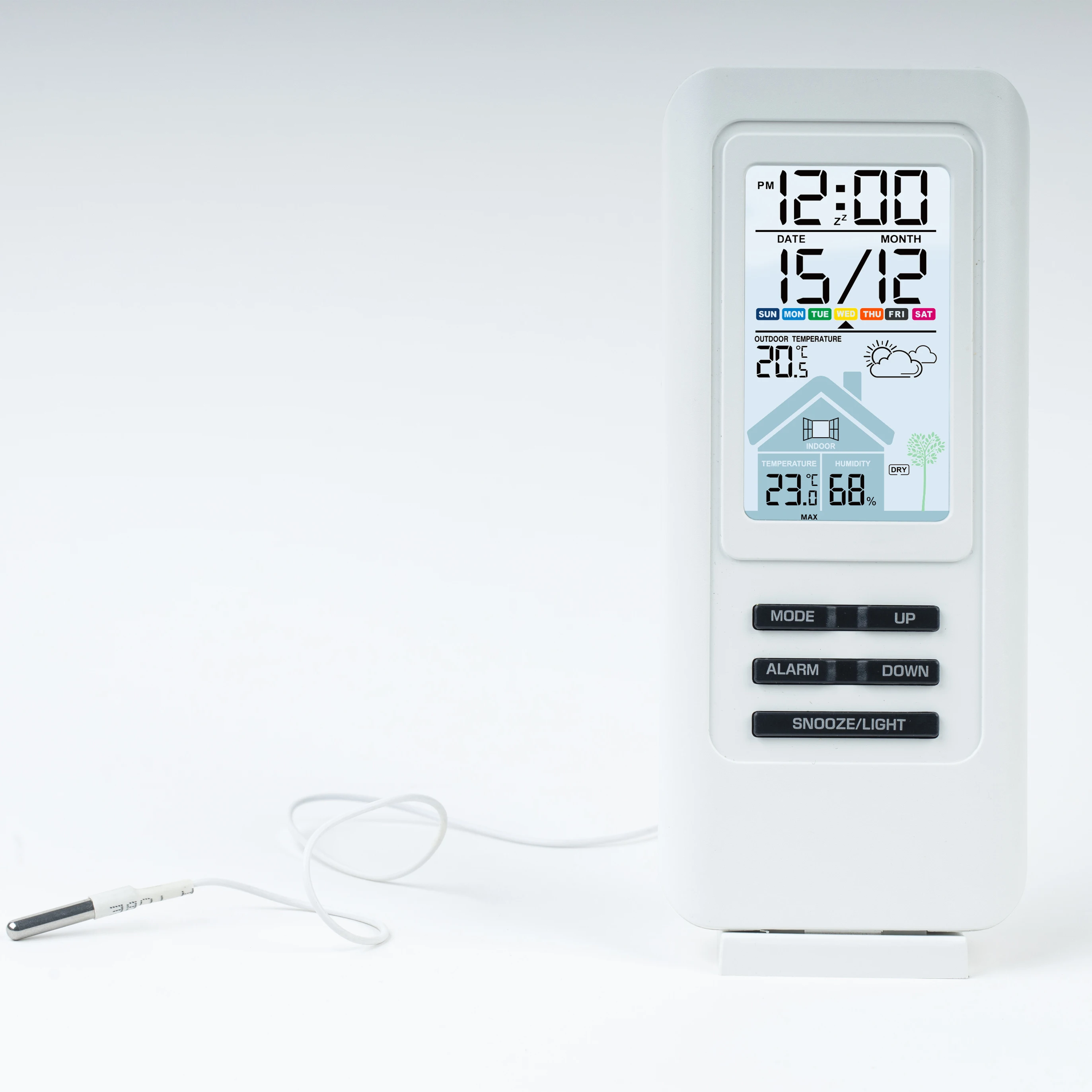 Digital Weather Station Wireless Indoor Outdoor Hygrometer Thermometer Weather Forecast With Wire Probe