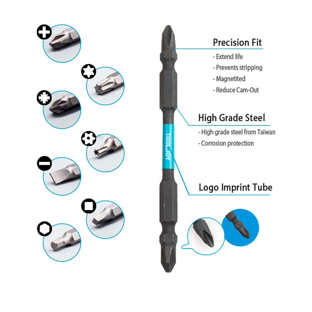 Factory Price Double Cross Ended Screwdriver Bit S2 Alloy Steel Sandblasting 65mm*PH2
