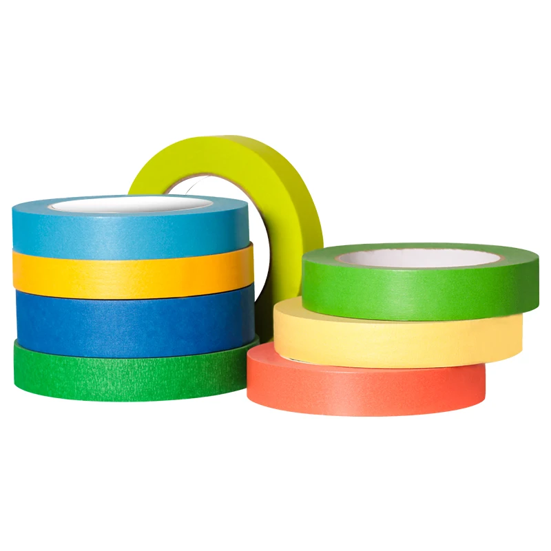 BYSLI ricepaper heat resistant white purple green orange brown color blue for painters  colored masking tape 2 inch