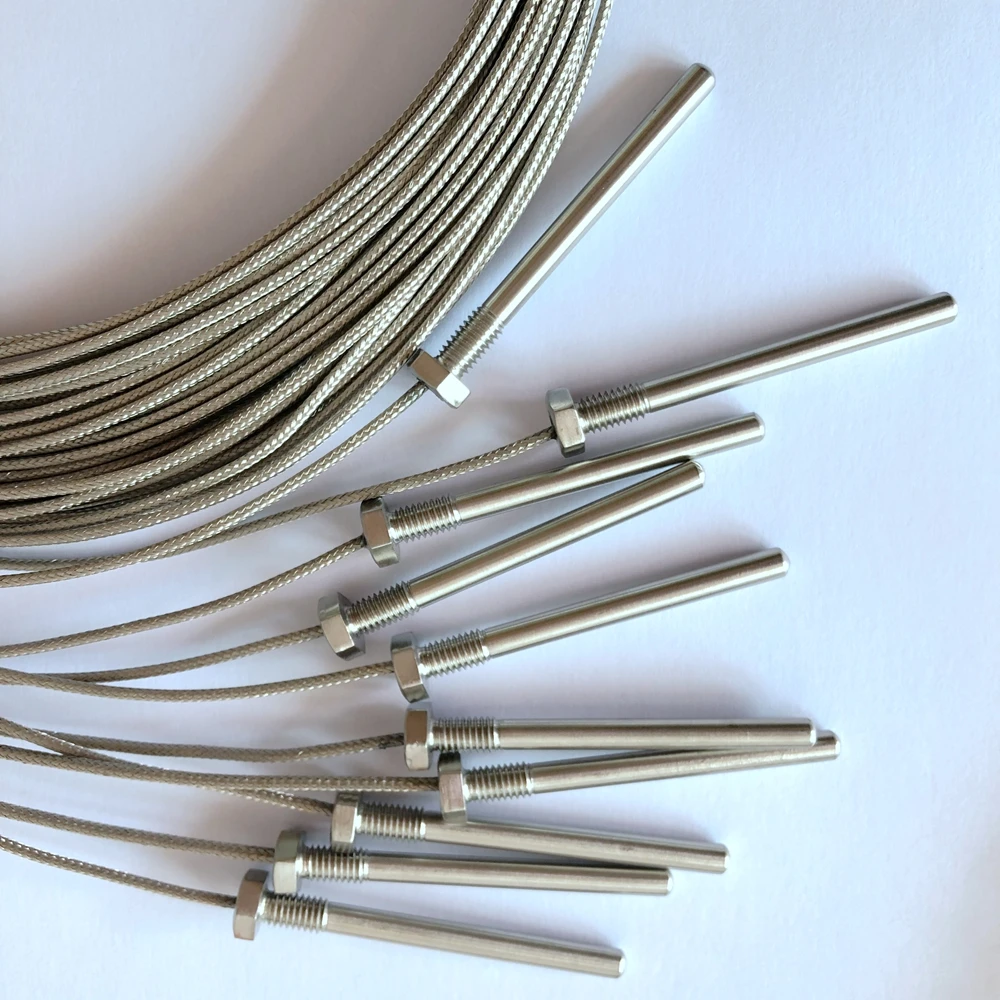 M6 screw temperature sensor pt100 probe with metal-shiled cable