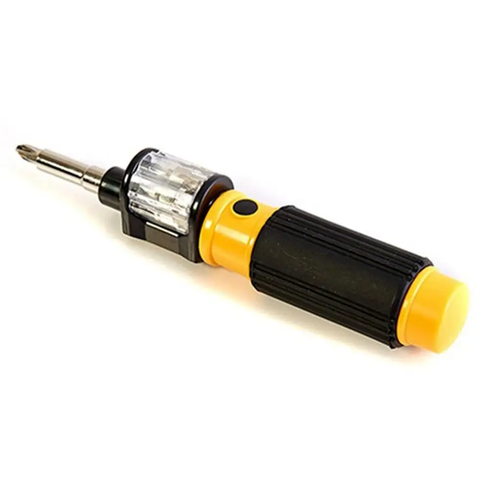 New 6 in 1(7pcs) Multi-function Adjustable Magnetic Revolver 360 Degree Screwdriver Common Bits Set Word Cross Tool