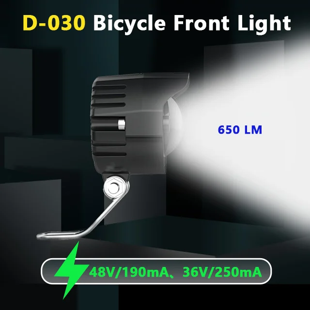 LED Electric Scooter Bicycle 2-in-1 Horn Headlight electric bike Waterproof Bright 6W Front Light for Ebike12-80V