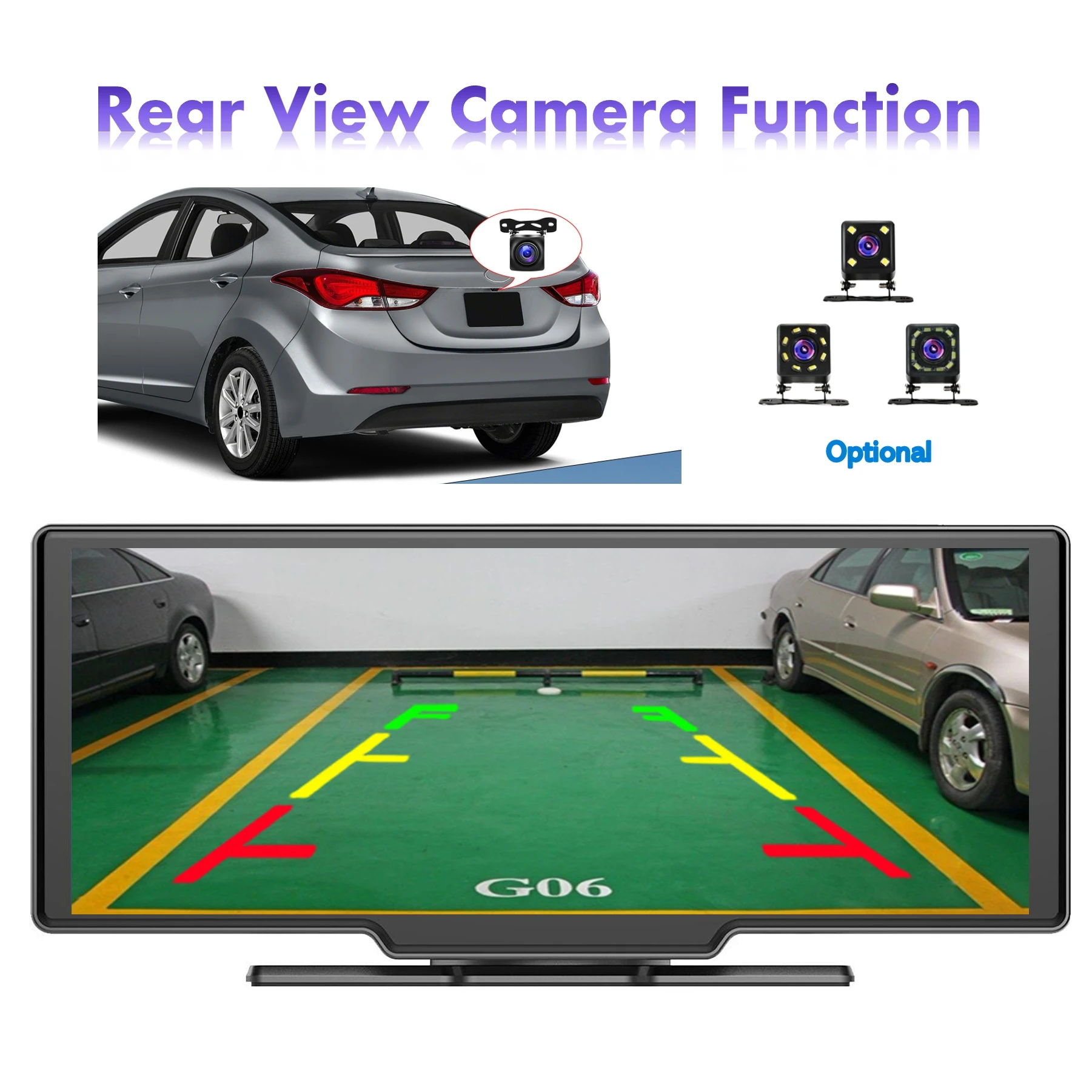 Zmecar 10.26 Inch Portable Carplay Screen Navigation  Autoradio 4K Video Player Support DVR BT FM Camera Portable Car Screen