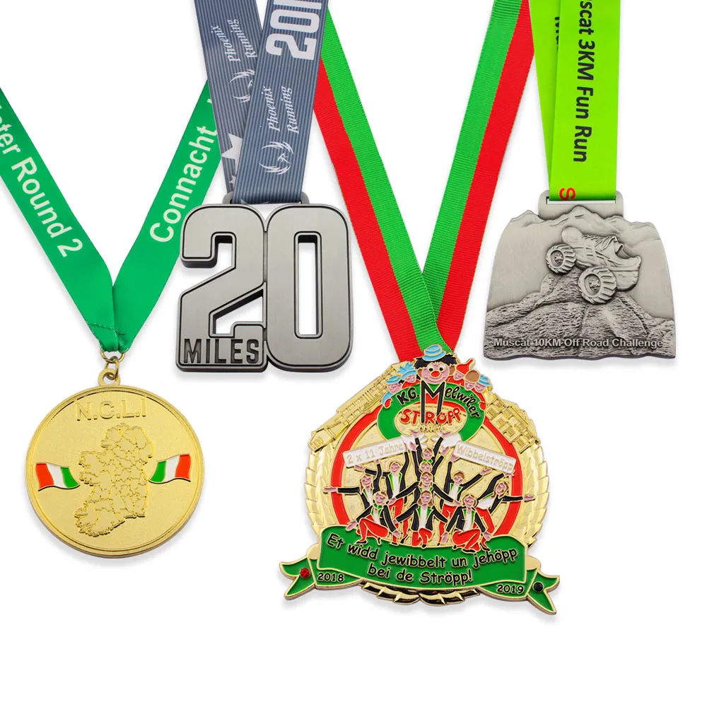 
Supplier manufacturer custom wholesale design cheap personalized award 3D gold blank race souvenir metal sports medals 