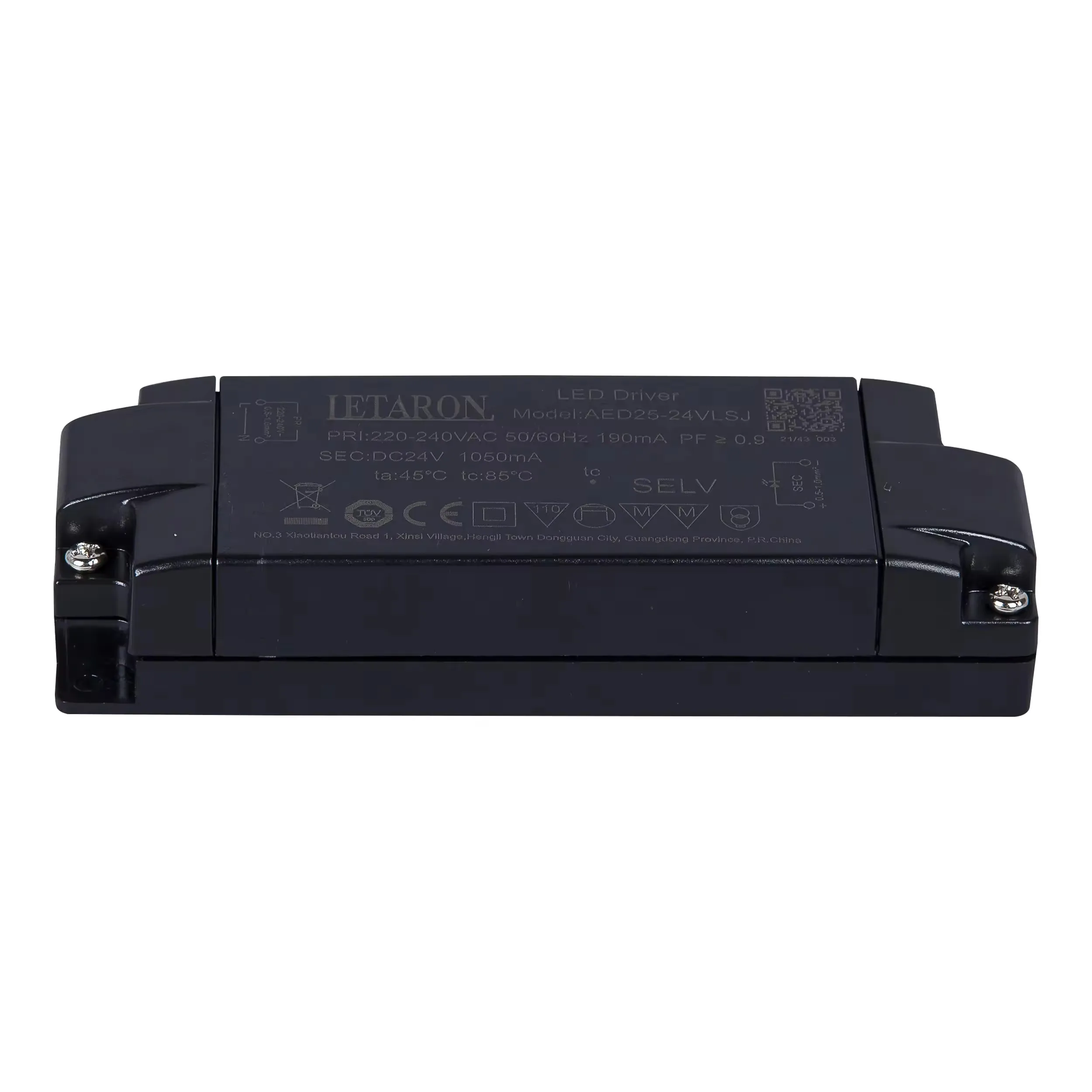LETARON светодиодный драйвер TUV/CCC/CE 24V 25W Светодиодный 1050mA 220-240V AC 50/60 Гц PF> 0 9 ЕС Универсальный