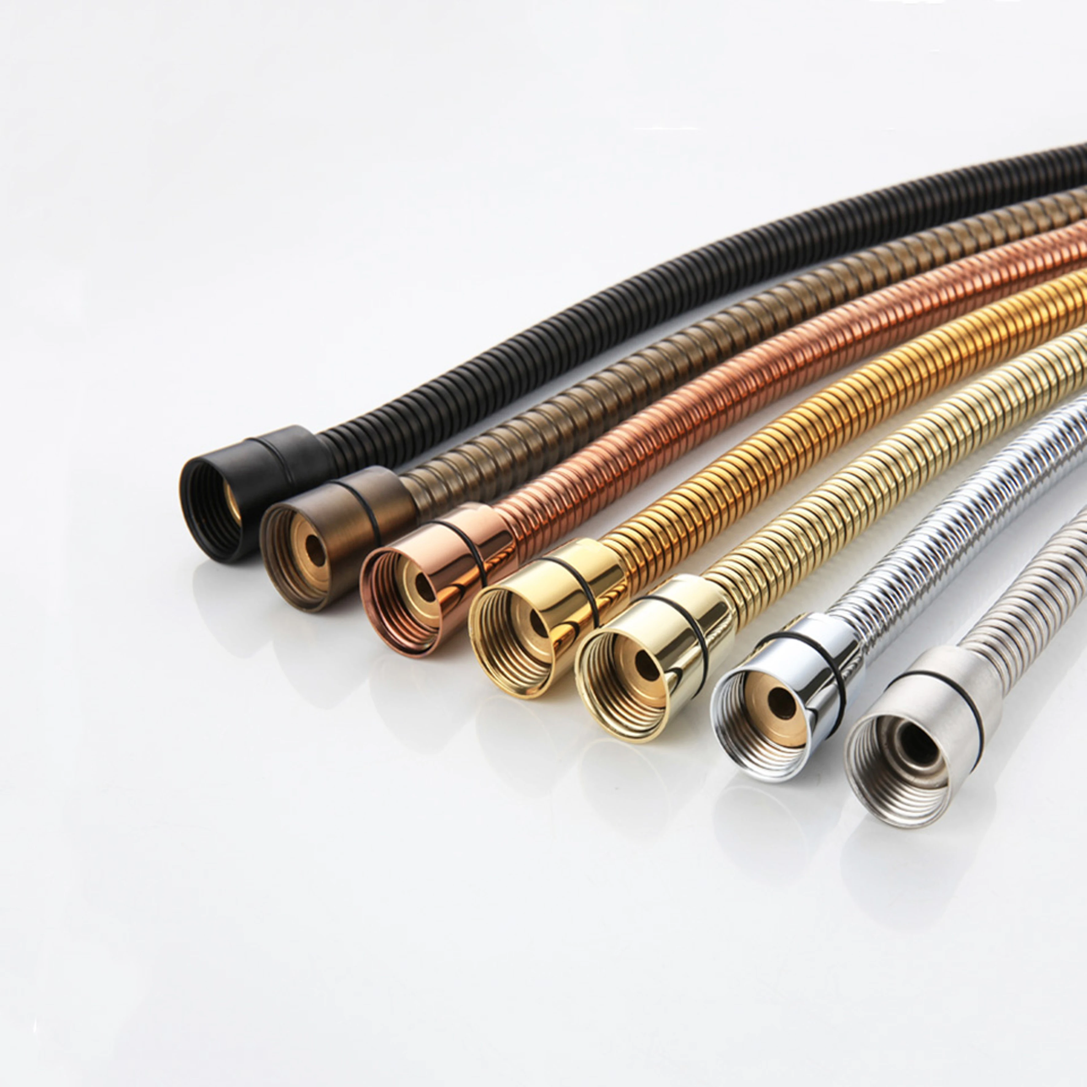 High Quality Black Shower Hose Bathroom Fitting Stainless Steel Soft Bath Tube 1.5 Meter Water Pipe Chrome,Brushed Gold,Grey,ORB