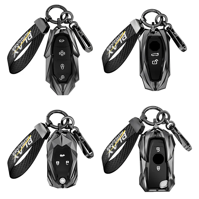 Zinc Alloy Car Key Cover Case For Ford Focus 3 4 ST Mondeo 5 MK5 Mustang F-150 Explorer Edge Fiesta Kuga MK3 Holder Accessories