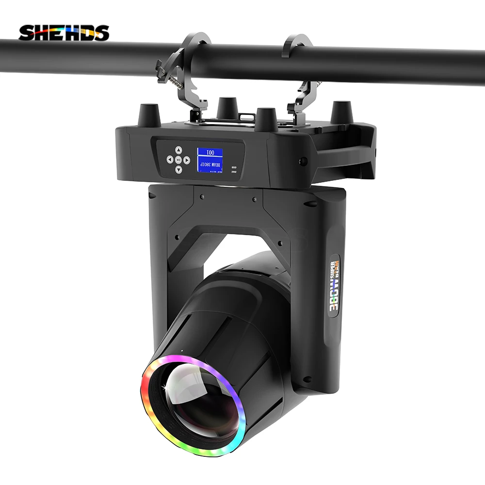 Shehds Outdoor Lyre Beam 380 19r Bulb Double Prism DMX Sharpy 380W Waterproof IP65 Moving Head with LED Ring