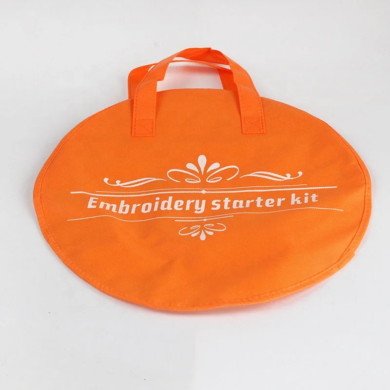 Eco-friendly Circle Transparent Cartilage Zipper Cosmetic Customized Gift PVC Non Woven Fabric Bag