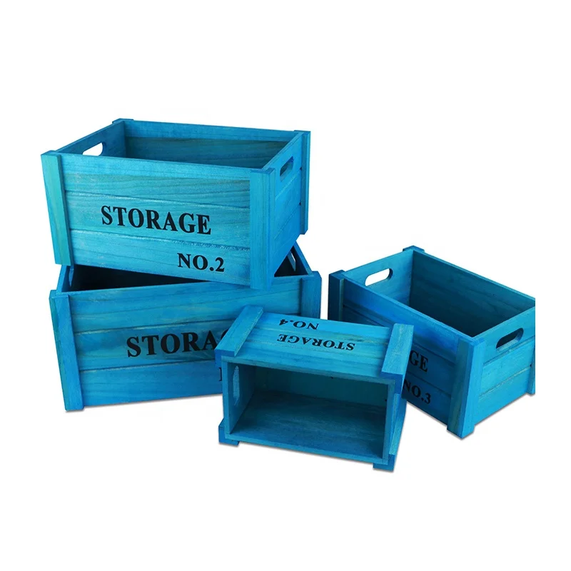 Customized  Colors Wooden Storage Crates Solid wood crate for vegetable