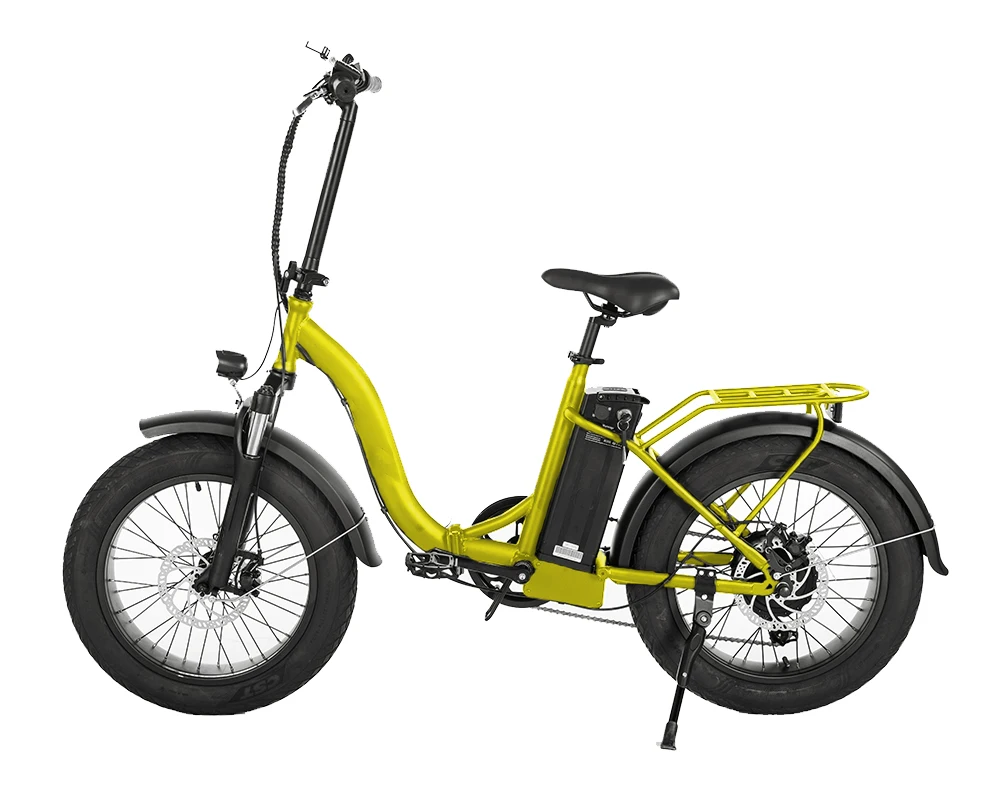 750 W Full Suspension Aluminum Alloy Frame Foldable Electric Bikes E-Bike 20 Inch Electric Belt Drive Folding Bike