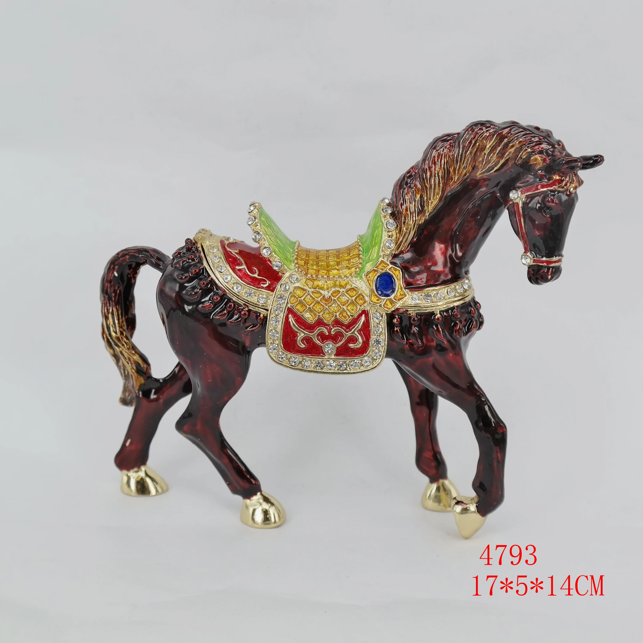 Big size metal horse figure rhinestone enamel horse gifts for new year gifts
