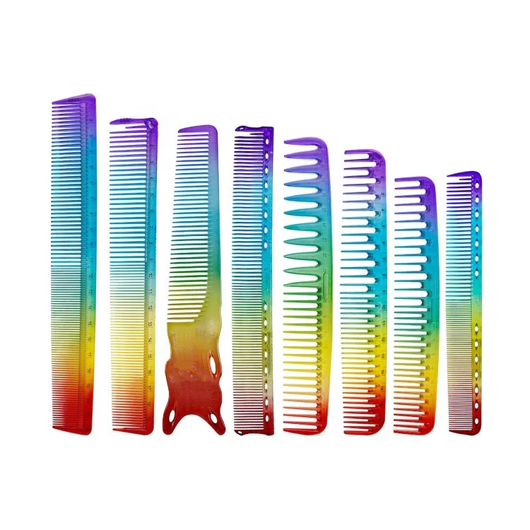 Barberia Top Seller Barber Rainbow Transparent Hair Styling comb