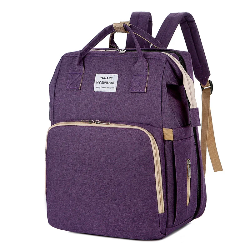 Large Capacity Baby Diaper Bag  Foldable Multi-function Mummy Backpack Diaper Bags With Changing station For Mom