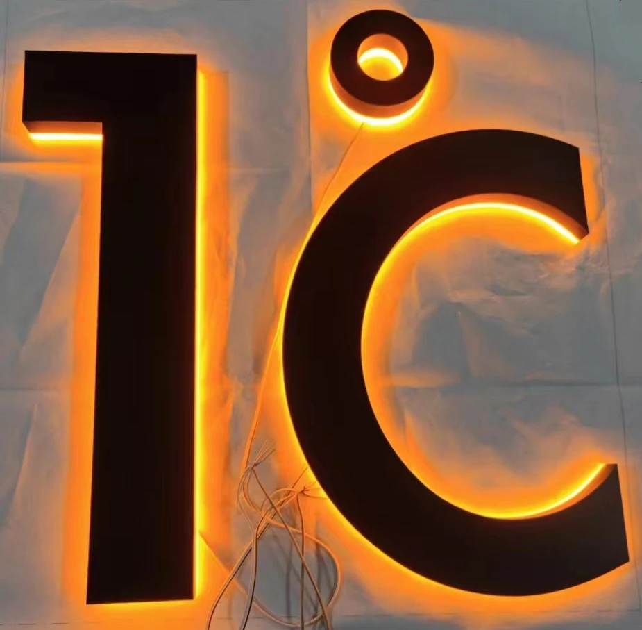 Home Furnishing Store Front Business Sign house number backlit custom led logo sign Led Backlit Letter Signs For Company